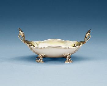 687. A Baltic 18th century parcel-gilt bowl, makers mark of Johann Christian Henck, Riga (1750-1784/-85).
