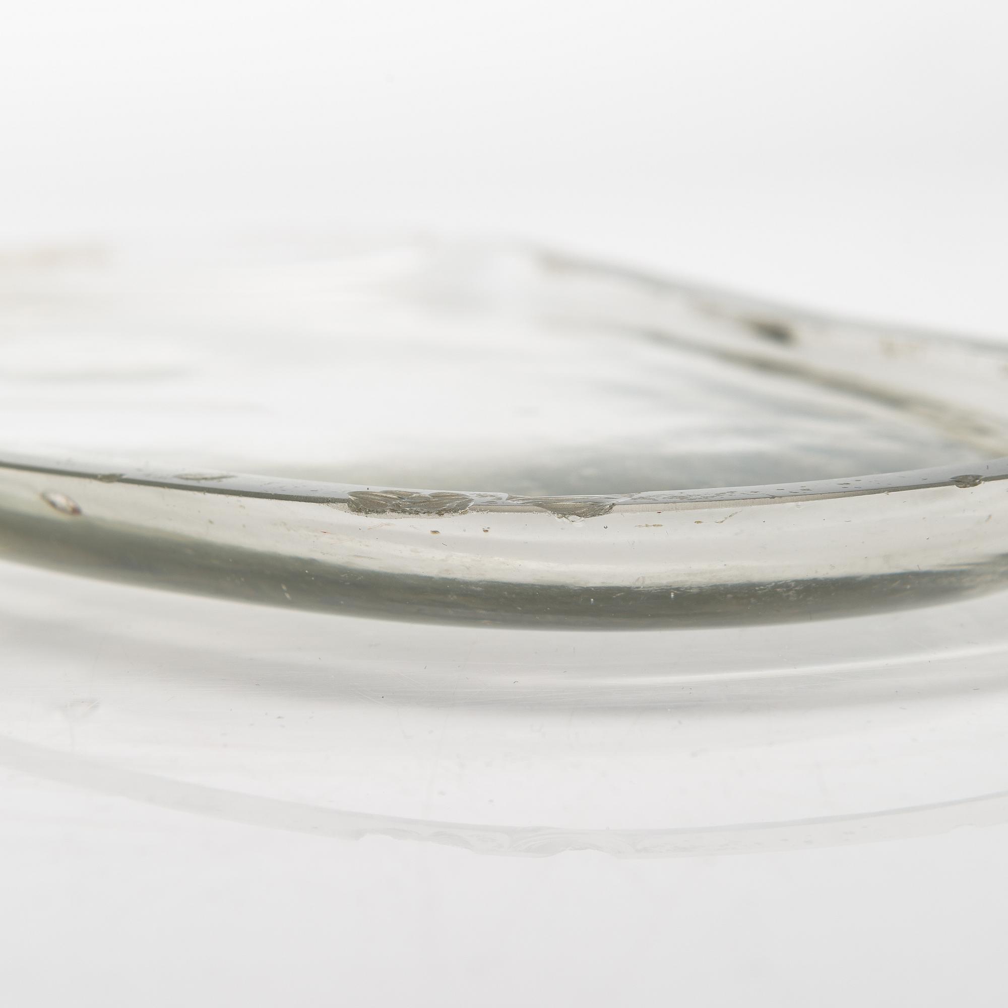 Alvar Aalto, a 1939-1940 dish '9748' signed Alvar Aalto for Karhula Glassworks, Finland.