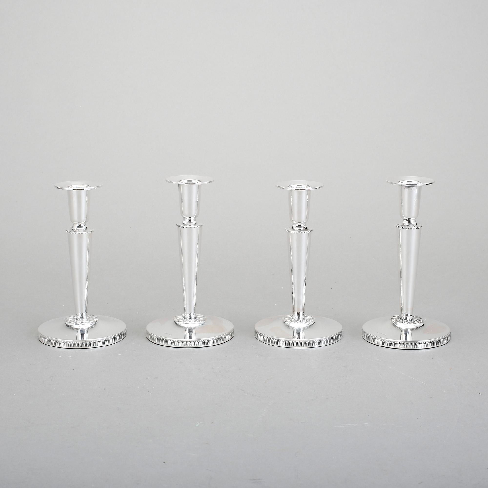 LJUSSTAKAR, 4 st, silver, K&EC, Göteborg, 1967-72.