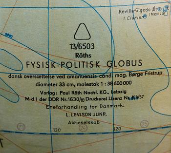 JORDGLOB, Danmark, 1900-talets mitt.