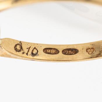 Ring, carmoséring, 18K guld med safir och små åttkantslipade diamanter.