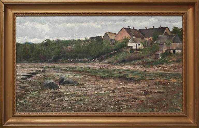 CARL OLSON, olja på duk, sign o dat Båstad 1889.