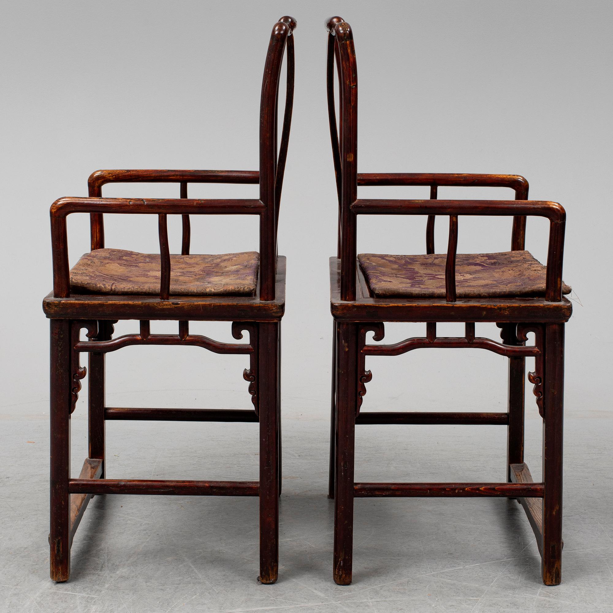 KARMSTOLAR, ett par, Sen Qingdynastin.