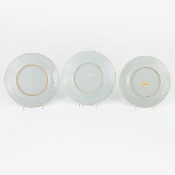 Nine Blue and White Porcelaine Plates, China, 18th-19th century.