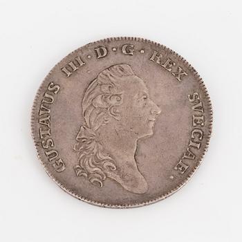 A SILVER COIN, Gustavus III, 1781.