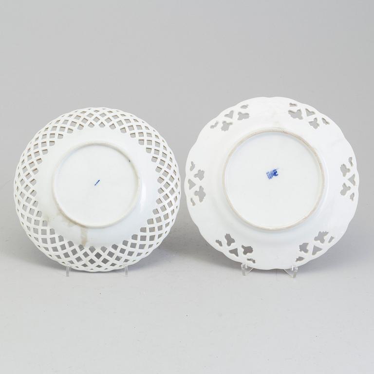 Four porcelain plates, Germany and France, 19th century.