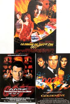 Filmaffischer 3 st. James Bond, Belgien 1995, 1997 och 1999.