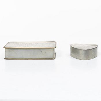 Estrid Ericson, a pair of pewter boxes, model A1022 and 364, Svenskt Tenn, Stockholm 1949.
