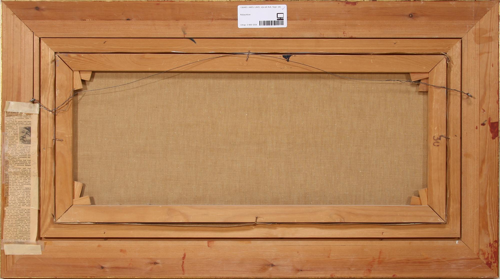 AXEL LIND, olja på duk. Sign.