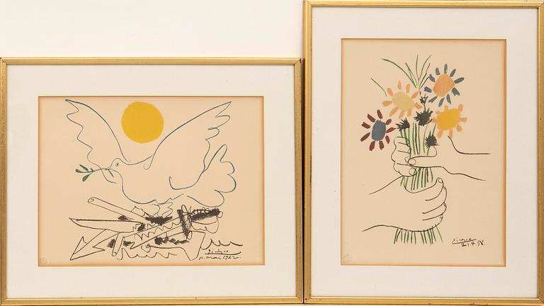 Pablo Picasso, efter, "Le Bouguet" och "Colombe".
