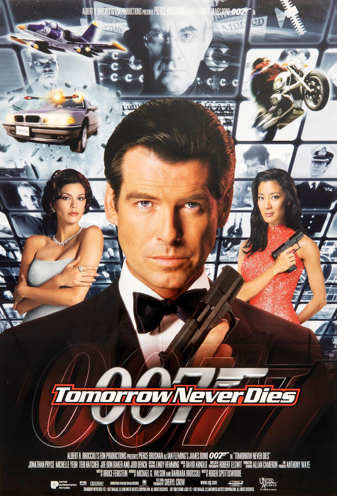 Film poster James Bond "Tomorrow Never Dies" 1997 Swedish first edition.