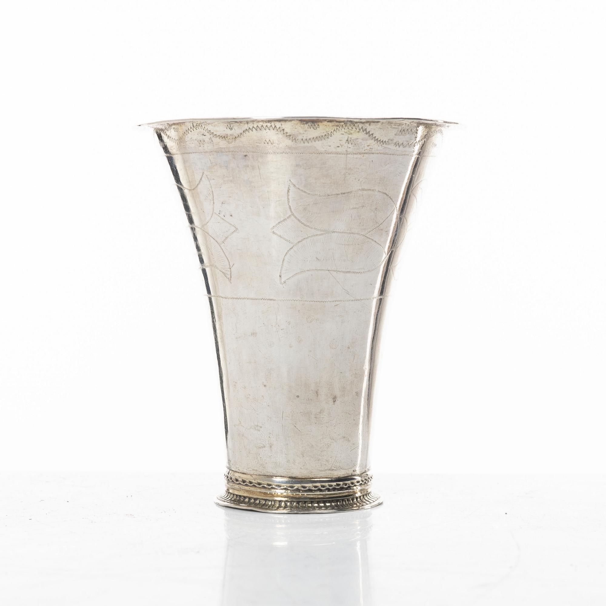 A Swedish silver beaker, mark of Johan Wennerwall, Gothenburg 1761.