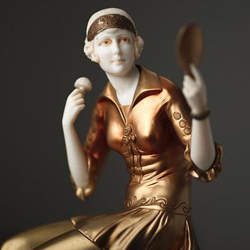 Ferdinand Preiss, a "Powder puff girl" sculpture, France, Art Déco, 1920's-30's.