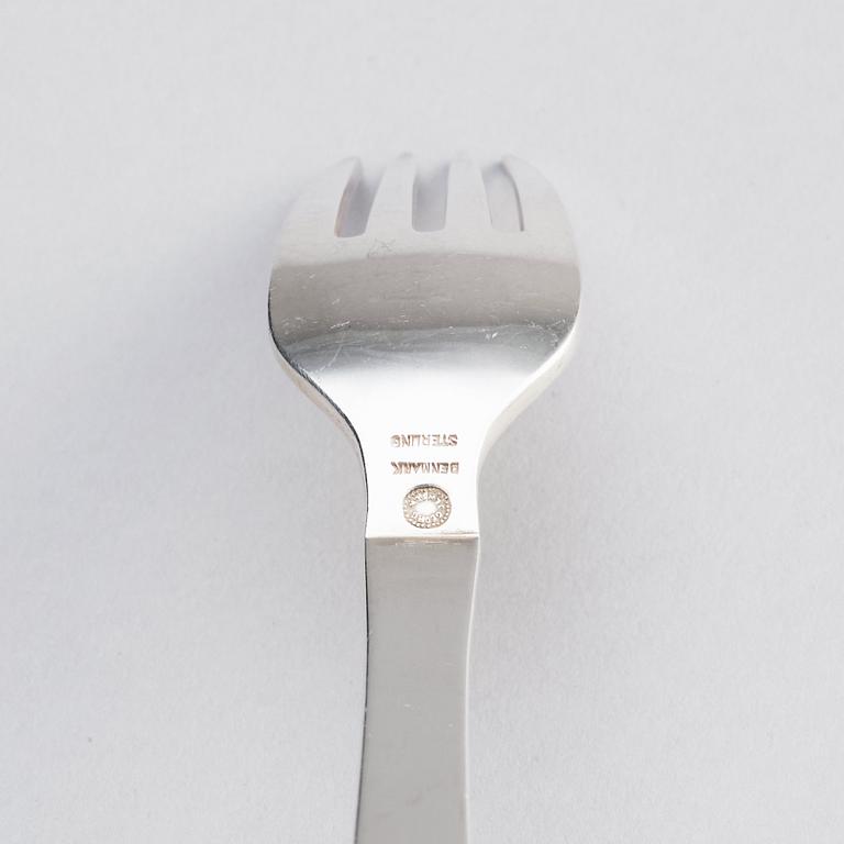 Georg Jensen, bestickuppsättning, 142 delar, "Antik/Continental", Köpenhamn, flest efter 1945, sterling silver och rostfria blad.