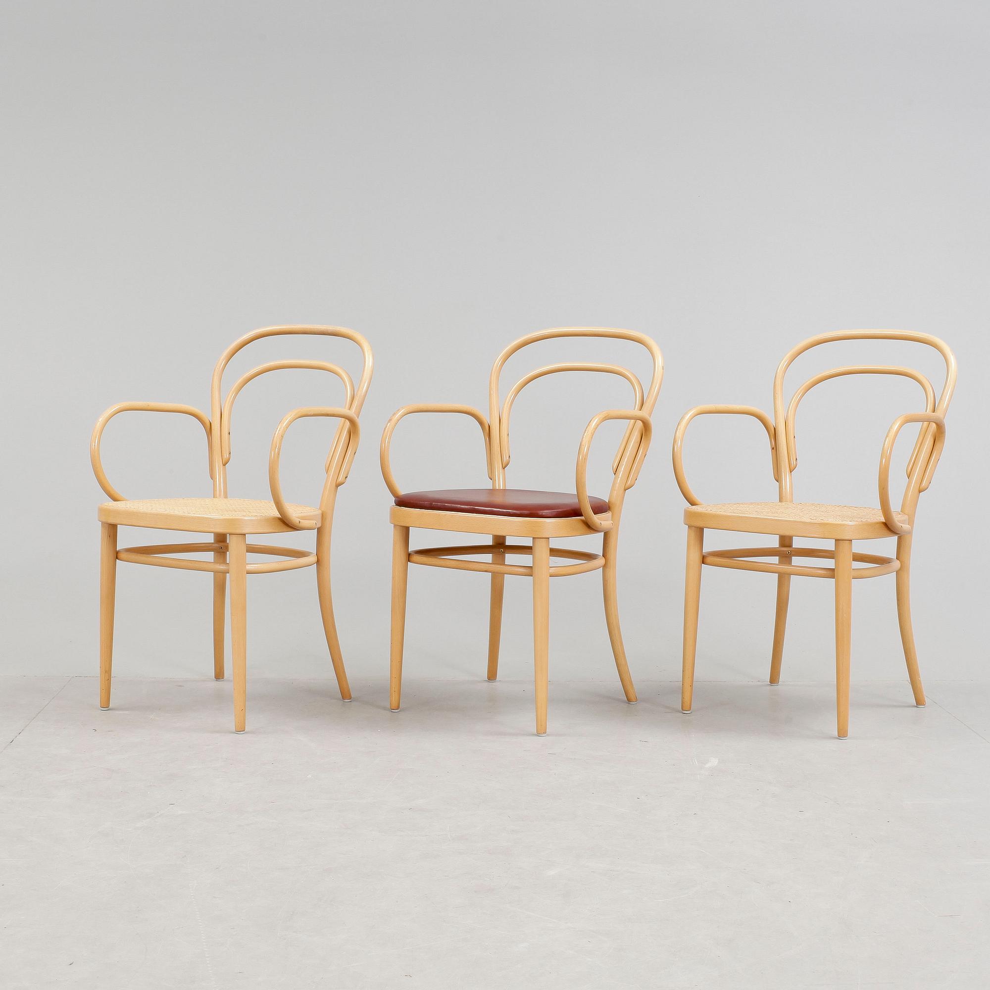 KARMSTOLAR, 3 st, Thonet, 1980-tal.