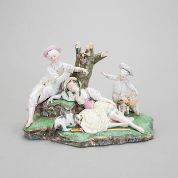 FIGURINGRUPP, porslin, Damm, Tyskland, 1800-tal.