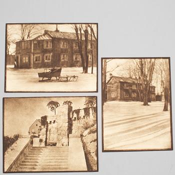 HENRY B. GOODWIN, Three photo gravures from the book Vårt vackra Stockholm signed in the negative.