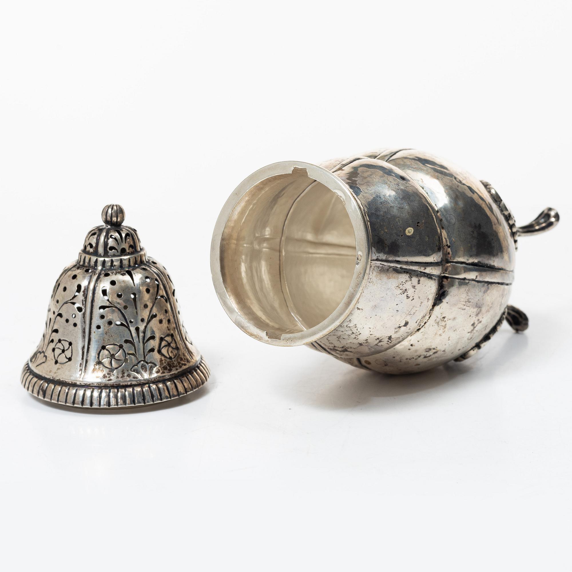 K. Anderson, a Rococo style silver shaker, Stockholm 1928.