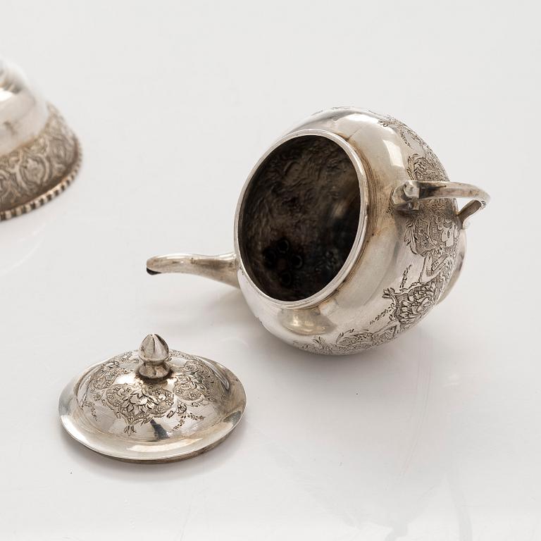 A Persian miniature silver samovar, first half/mid-20th century, Finnish import marks, Helsinki 1953.