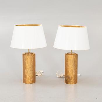 A pair of 1970s glass table lamps.