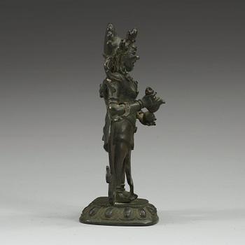 A bronze figure of Mahakala.