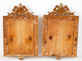 SPEGELLAMPETTER, ett par, Stockholms hallstämpel 1833.