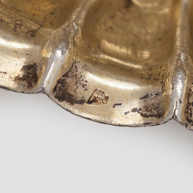 A gilded silver ladle, Paris, France after 1838, likely 19th century.