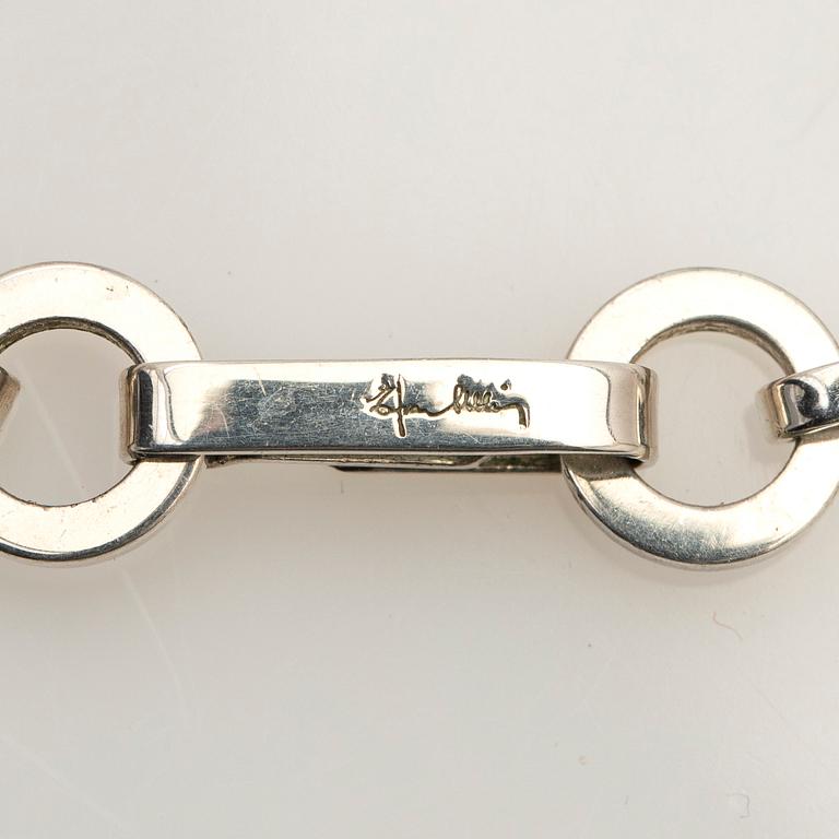 Efva Attling, halsband, ring, ett par örhängen, "Ring Chain", sterling silver.