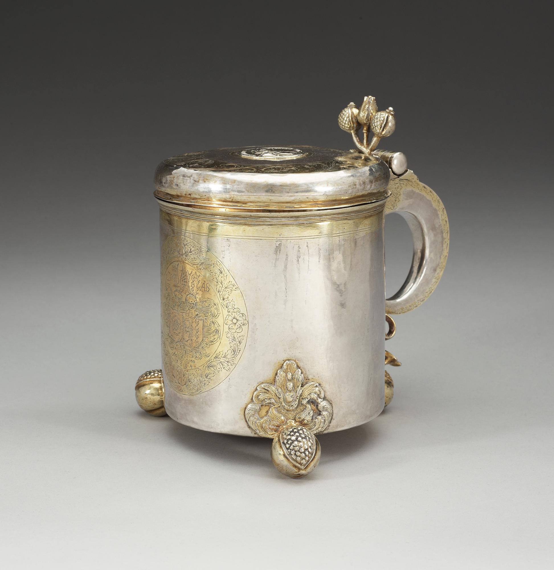 DRYCKESKANNA, av Andreas Brackfeldt, Riga (verksam 1661-1697). Barock.