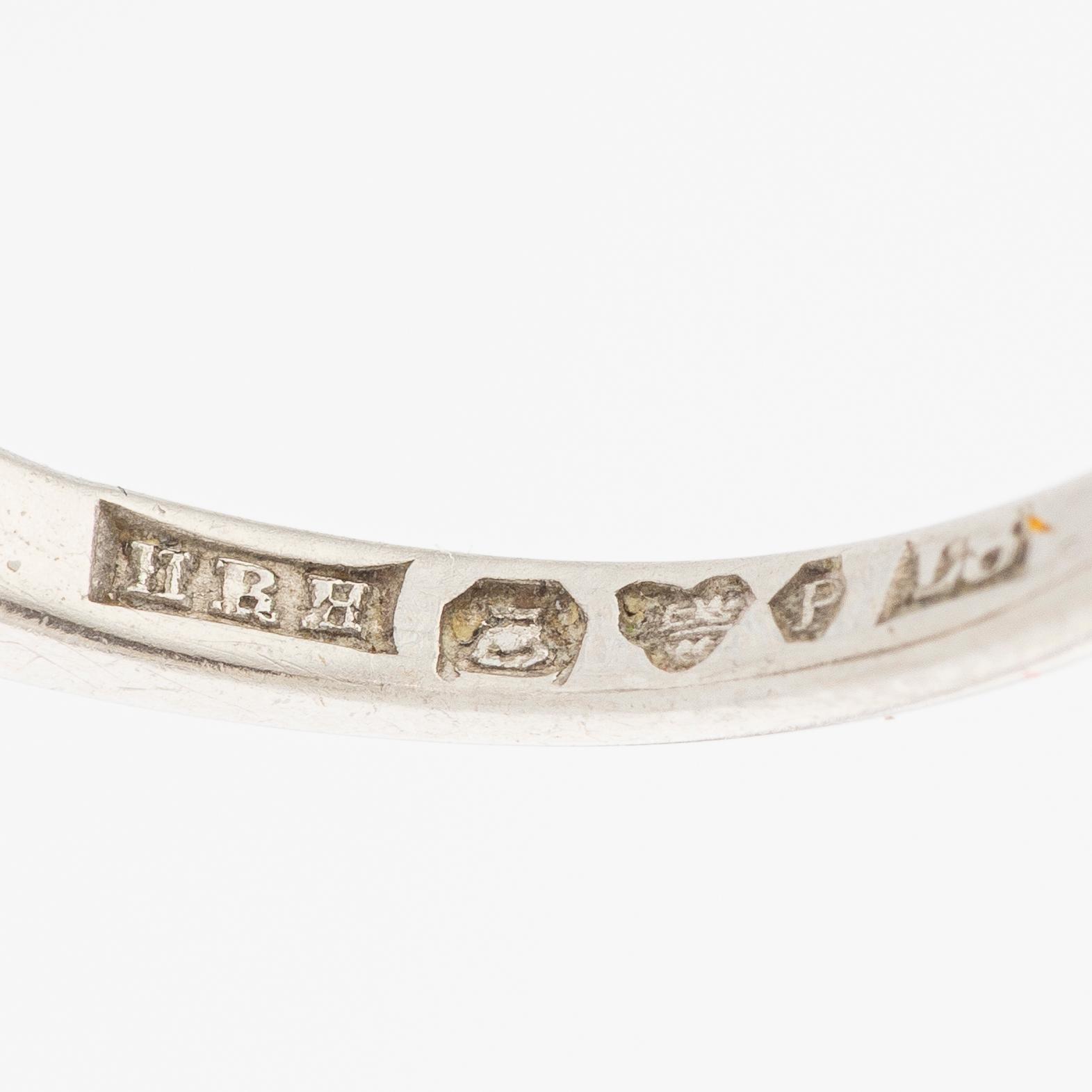 Platinum ring with a pearl and octagon-cut diamonds, 1930s.