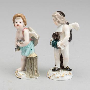 TWO FIGURINES, porcelain, Meissen, later half of the 19th century.