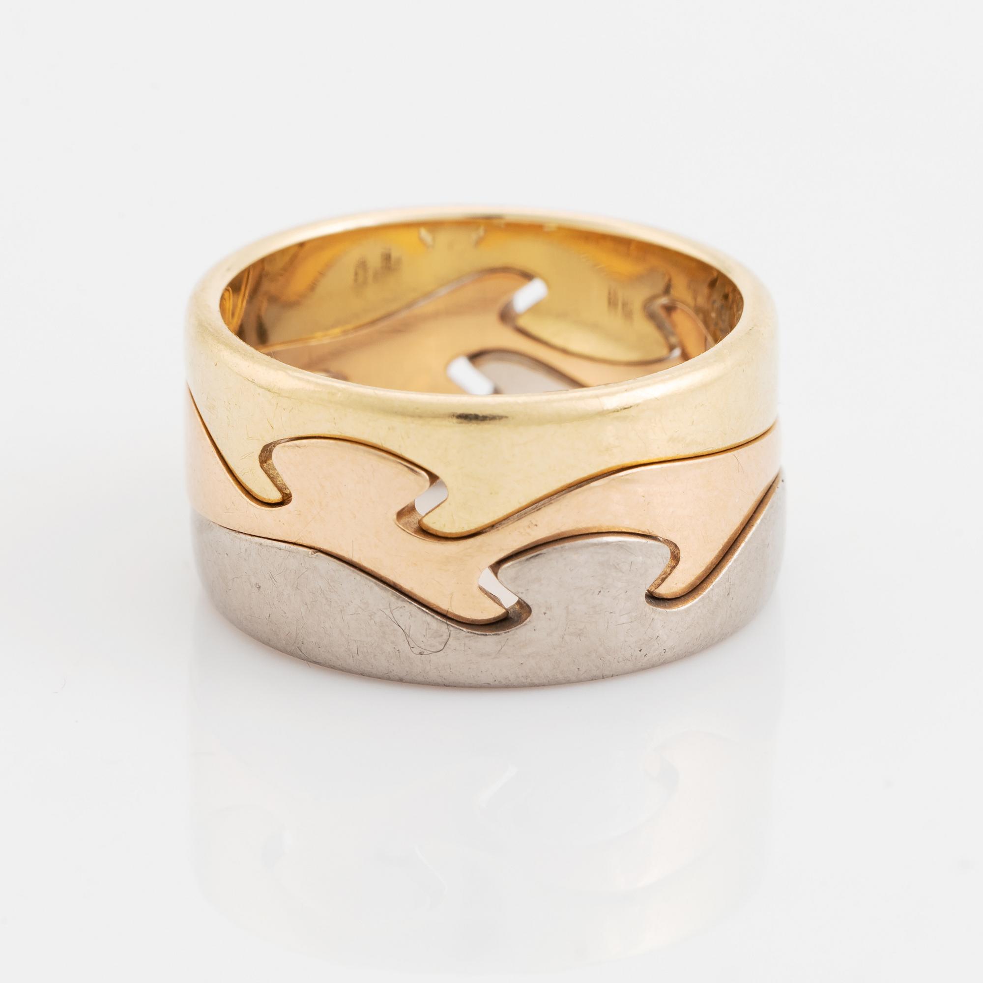 Georg Jensen, "Fusion". Rings 3 pieces, 18K gold, Nina Koppel.