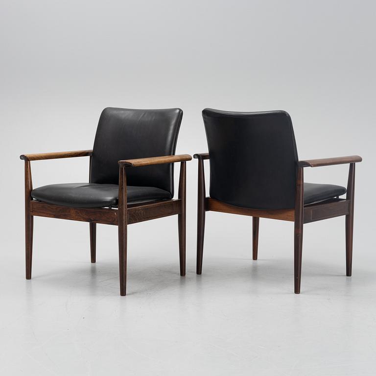 Finn Juhl, three 'Diplomat' armchairs, France & Son, Denmark, 1960's.