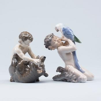 FIGURINER, 2 st, porslin, Royal Copenhagen, Danmark.