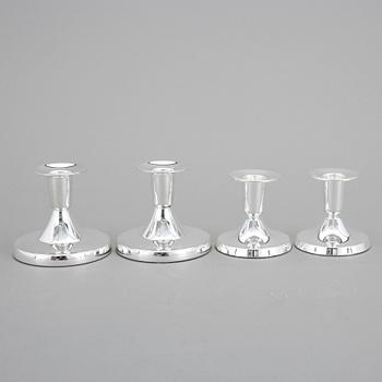 LJUSSTAKAR, 2+2 stycken, silver, Befa samt Ceson, Göteborg, 1990 resp 1995.