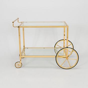 A 1970s brass tea trolley.