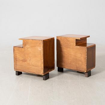 Sängbord, ett par, Art Deco 1900-talets första hälft.