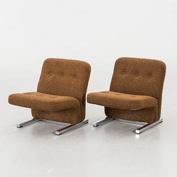 A pair of easy chairs 1970's.