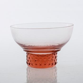 DESSERTSKÅLAR, 16 st, "Tarantella", Glimma Glasbruk, omkring 1900-talets mitt.