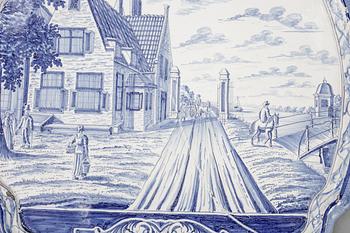PLAKETTER, två stycken, fajans, Holland, 1800-tal.