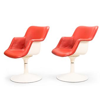 YRJÖ KUKKAPURO, a pair late 1960's '417P' armchairs for Haimi.