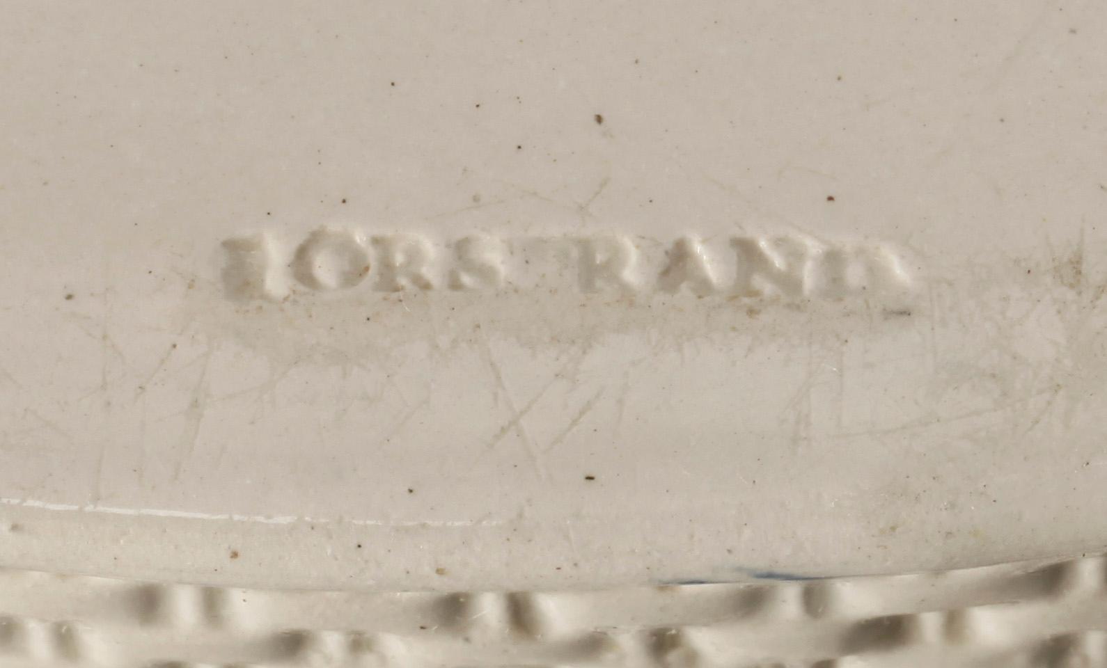 GALLERSKÅL MED FAT, flintgods, Rörstrand, 1800-tal.