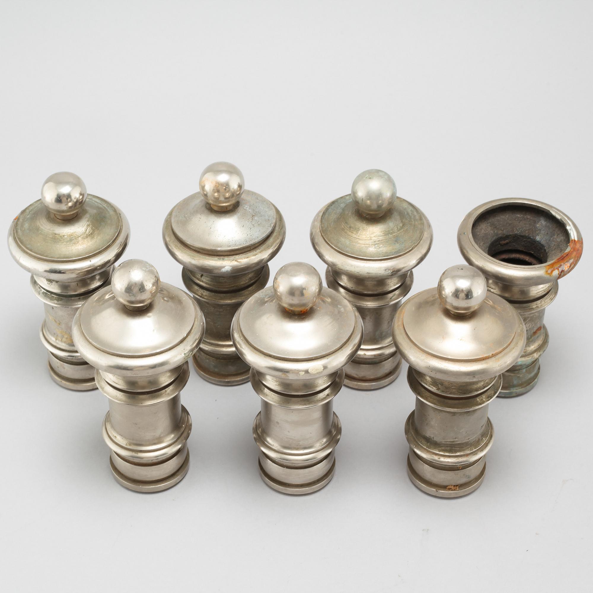 Six knobs for banisters from the first half of the 20th century.
