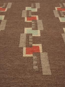 CARPET. Flat weave. 203,5 x 139,5 cm. Signed B Grahn.