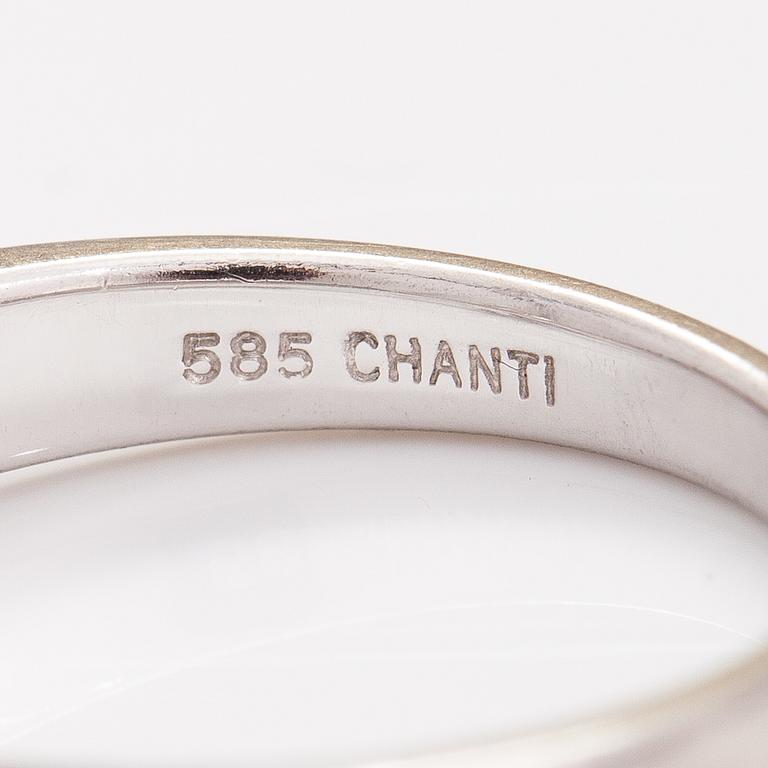 A 14K white gold ring with a diamond ca. 0.30 ct. Marked Chanti.