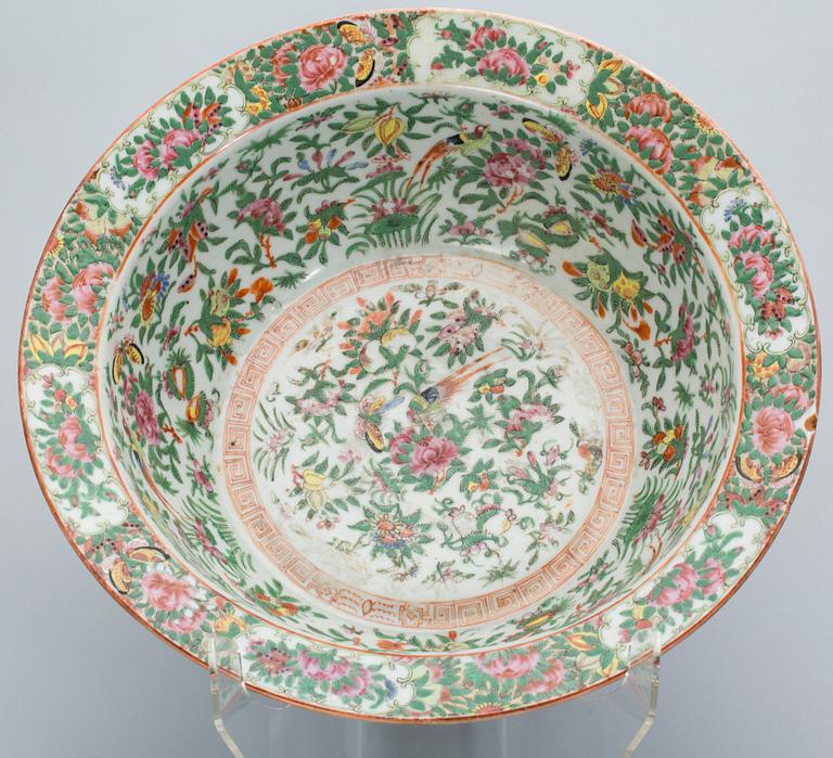 SKÅL, porslin, Kanton, Kina 1800-talets mitt.
