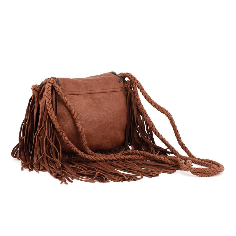 RALP LAUREN, a darkbrown lamb skin handbag.