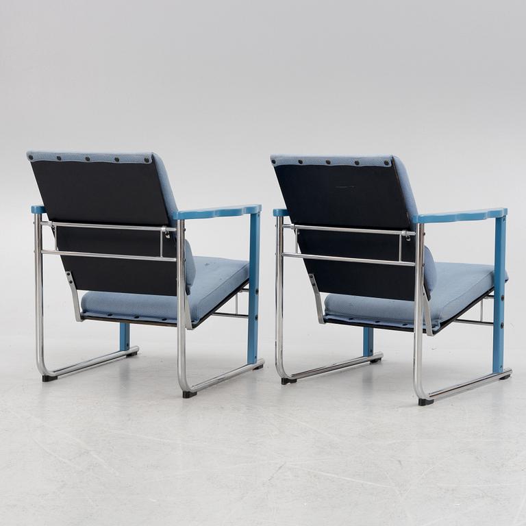 Yrjö Kukkapuro, a pair of "Experiment" armchairs, Avarte 1980s.