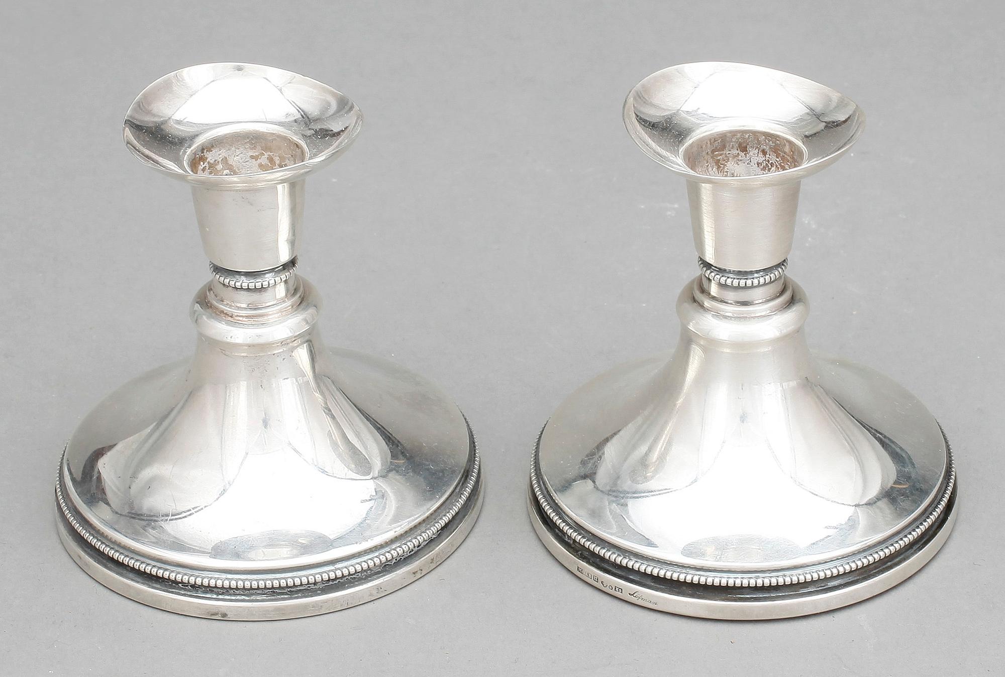 LJUSSTAKAR, ett par, silver, Löfman, Uppsala, 1971 och 1972.