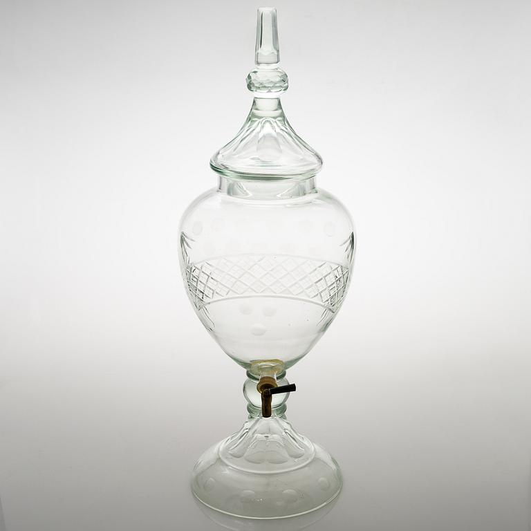 A glass punch bowl from the first half of the 20th century.